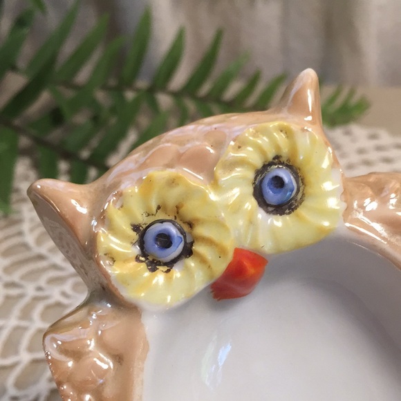 Vintage Lustreware Owl Trinket Dish Japan - Picture 2 of 12